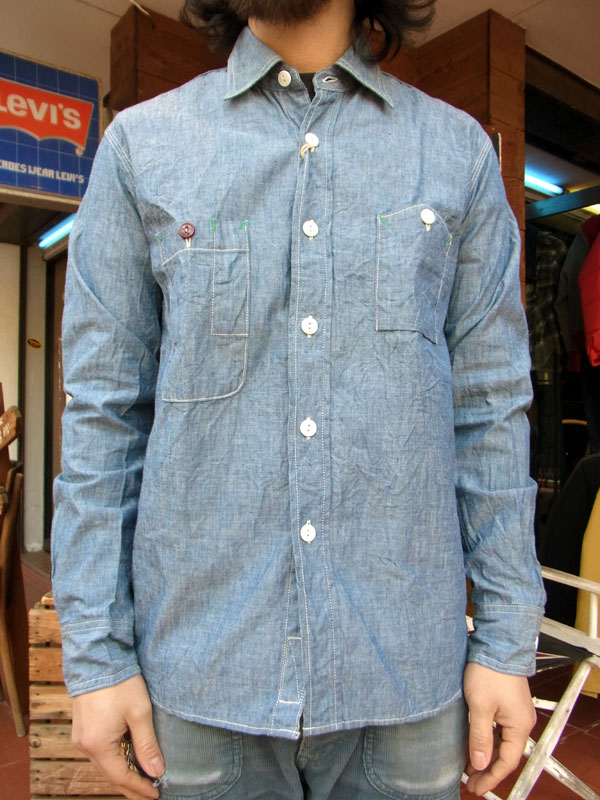 FOB FACTORY エフオービーファクトリーシャンブレーシャツBLUE - アパレル(男性用) -【garitto】