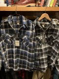 CUSHMAN NEP TWILL CHECK HALF ZIP WORK SH.