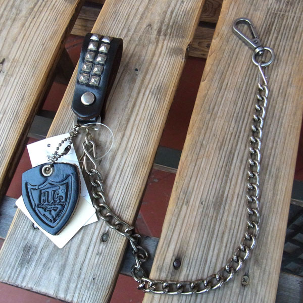 HTC PYRAMID STUDS LEATHER BIKER'S WALLET CHAIN ピラミッドスタッズ ...