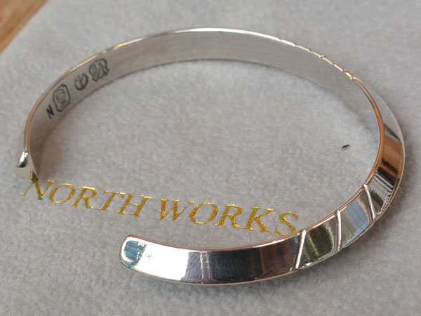 画像2: North Works Stamped 900Silver narrow Cuff Bracelet ノースワークススタンプ900シルバーナロウカフブレスレット