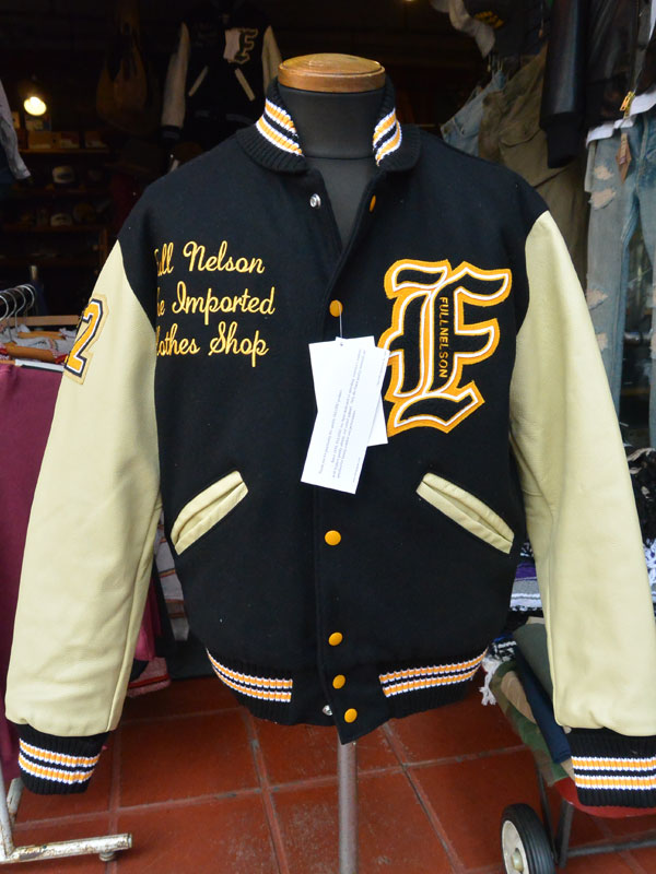 【leather】old award jacket navy Msize