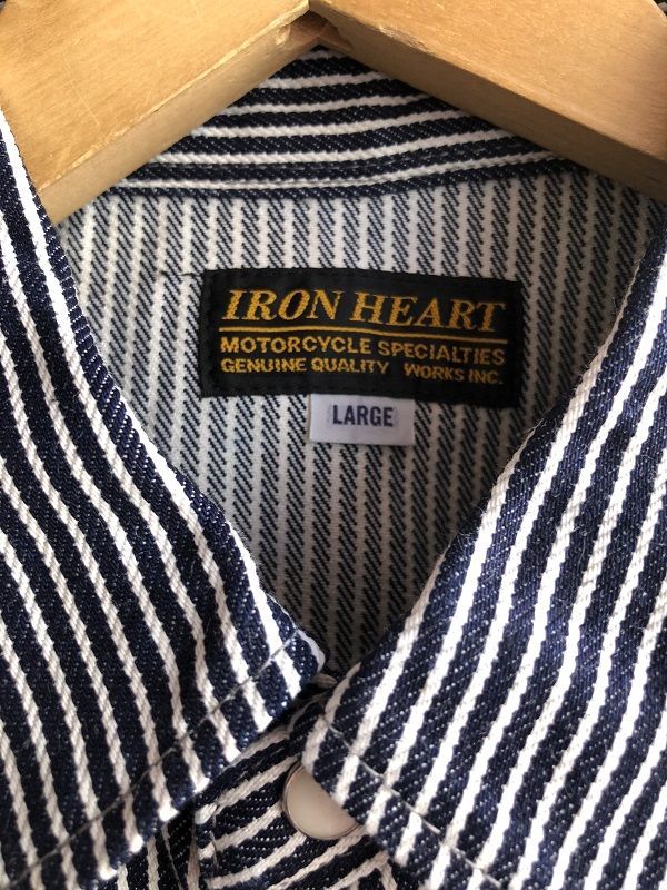 販売値下 ＊IRON HEART ヒッコリー ワッペン ウエスタン デニムシャツ