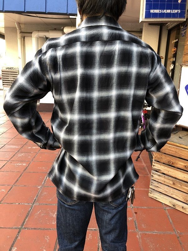 CUSHMAN レーヨンオンブレーチェックシャツ
